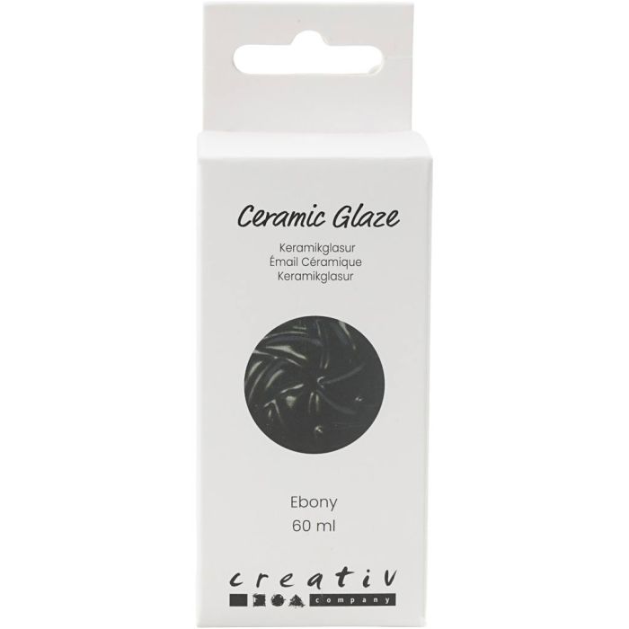 Keramikkglasur, 984-1101 °C, dekkende, ebony, 60 ml/ 1 boks