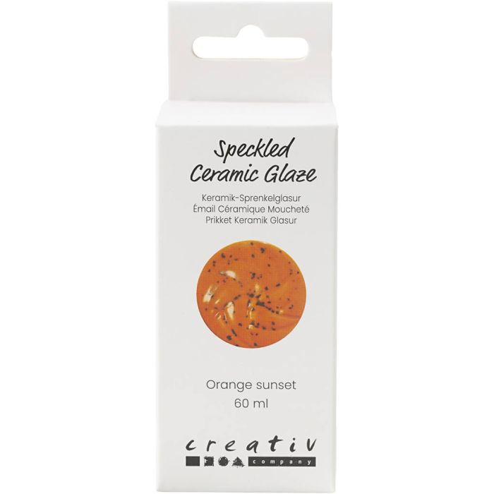 Prikkete Keramikkglasur, 999-1060 °C, dekkende, orange sunset, 60 ml/ 1 boks