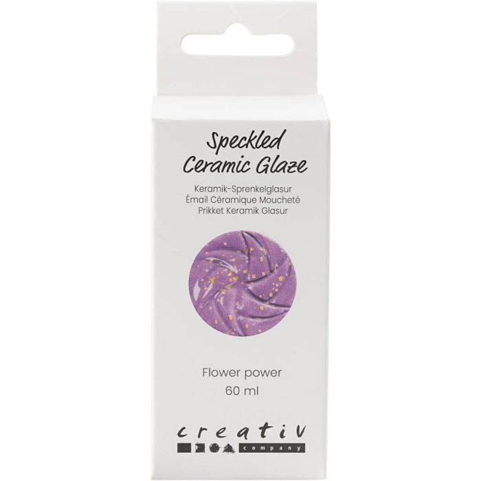 Prikkete Keramikkglasur, 999-1060 °C, dekkende, flower power, 60 ml/ 1 boks