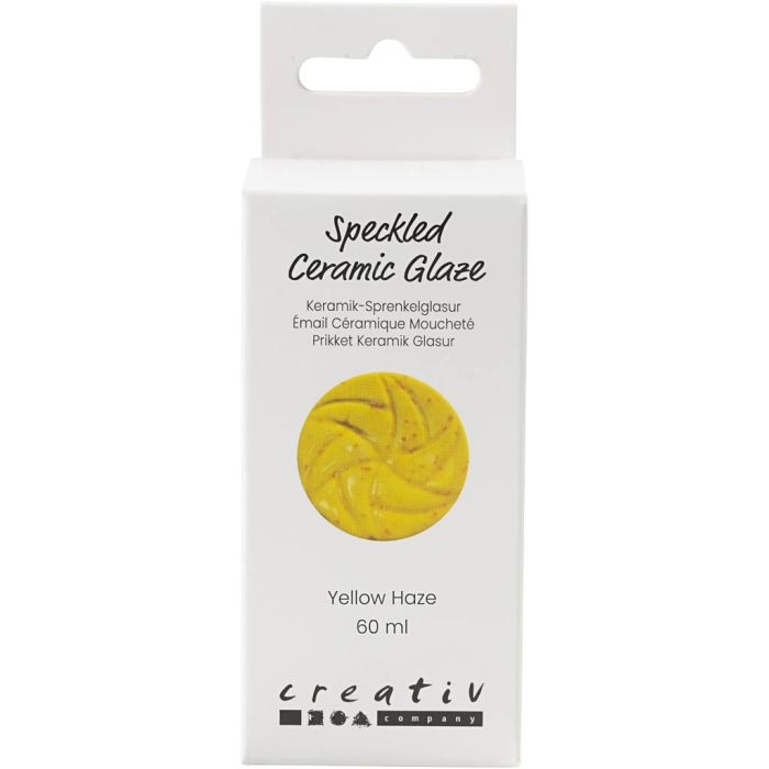 Prikkete Keramikkglasur, 999-1060 °C, dekkende, Yellow haze, 60 ml/ 1 boks