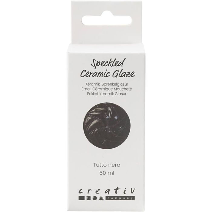 Prikkete Keramikkglasur, 999-1060 °C, dekkende, tutto nero, 60 ml/ 1 boks