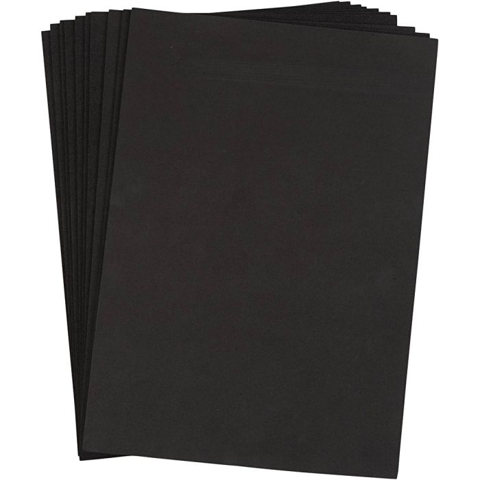 EVA-skum, A4, ark 210x297 mm, tykkelse 2 mm, svart, 10 ark/ 1 pk.