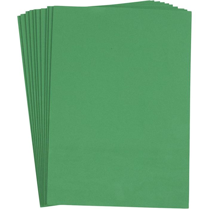 EVA-skum, A4, ark 210x297 mm, tykkelse 2 mm, mørk grønn, 10 ark/ 1 pk.