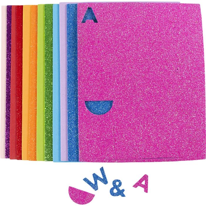 Mosgummi, str. 14x25 cm, tykkelse 2 mm, colorful, 12 ark/ 1 pk.