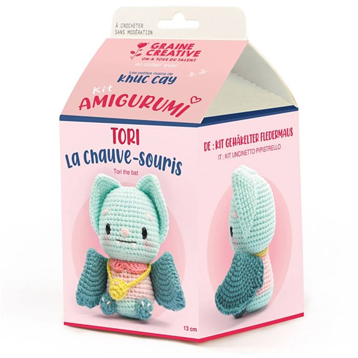 Amigurumi Crochet Kit, Tori the Bat, str. 13 cm, 1 pk.