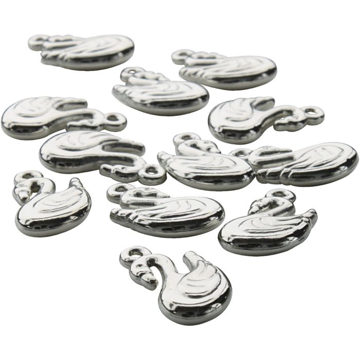 Svanecharms, str. 18x20 mm, ca. 65 stk., 50 g/ 1 pose