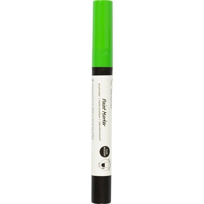 Dekorasjonstusj, strek 8 mm, fluo green, 1 stk.