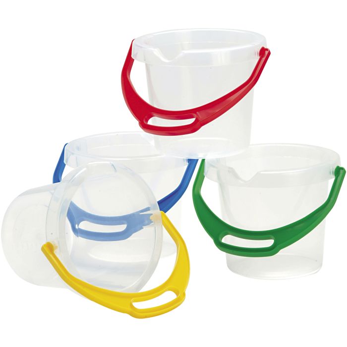dantoy Transparente bøtter, str. 14 cm, 1.25 l, 4 stk./ 1 pk.