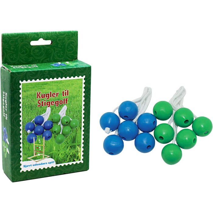 Baller til stigegolf, dia. 4 cm, Farge kan variere , 6 sett, 6 par/ 1 pk.