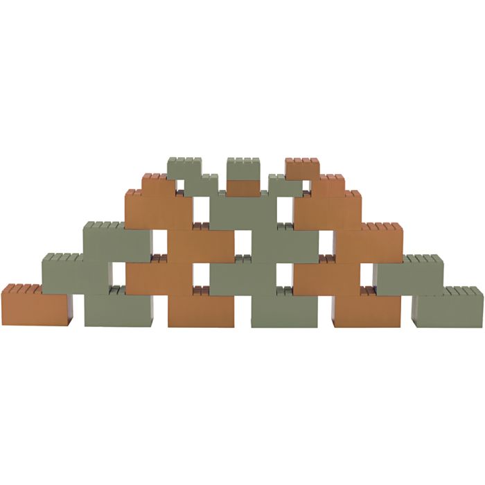 dantoy Store Byggesteiner, str. 30x15,9 - 15x8,5 cm, grønn, orange, 26 stk./ 1 pk.