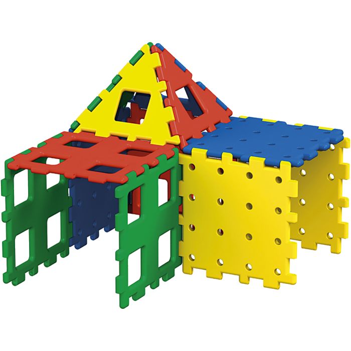 Polydron XL, str. 36-40 cm, ass. farger, 36 deler/ 1 sett
