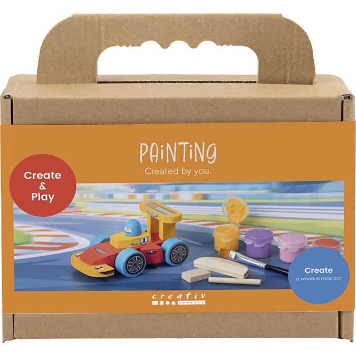 Mini DIY Kit Maling, Racerbil, colorful, 1 pk.