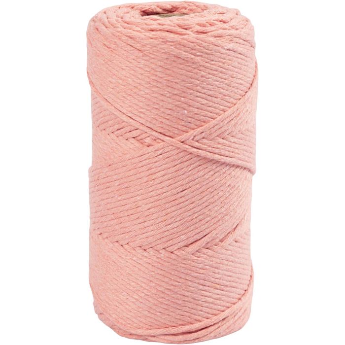 Macramè-Snor, L: 198 m, dia. 2 mm, rosa, 330 g/ 1 rl.