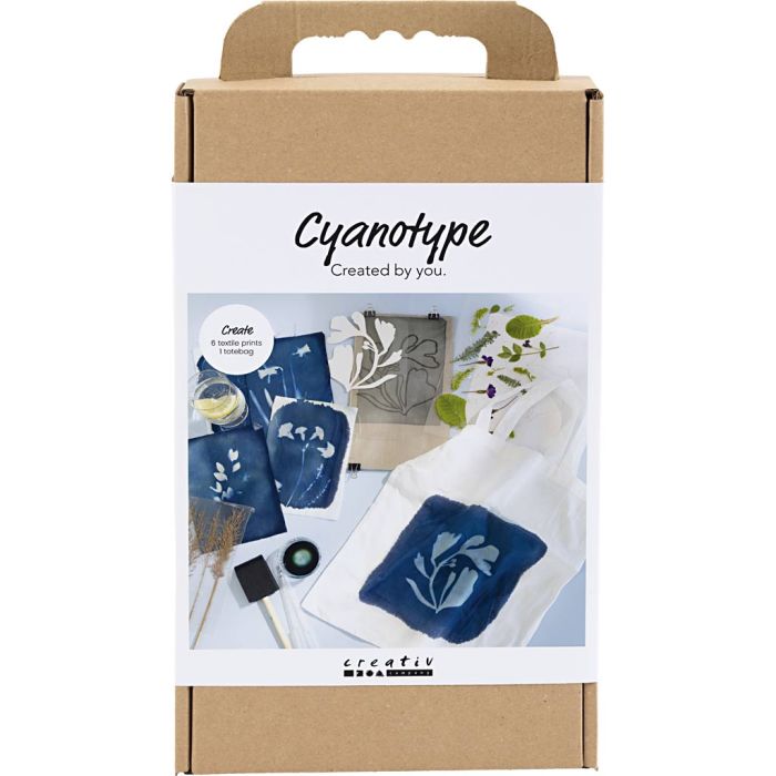 DIY Kit Cyanotrykk, Tekstil, blå, 1 pk.