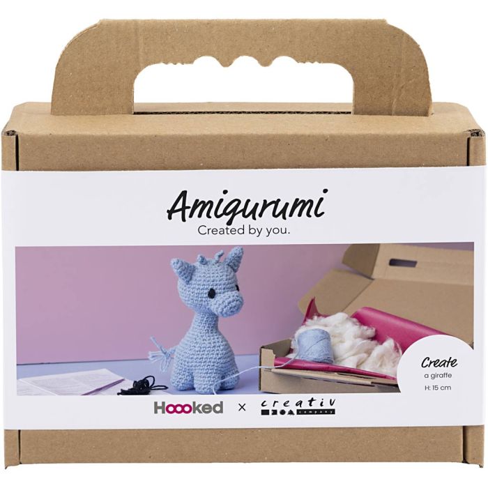 DIY Kit Amigurumi, Sjiraff, lys blå, 1 pk.