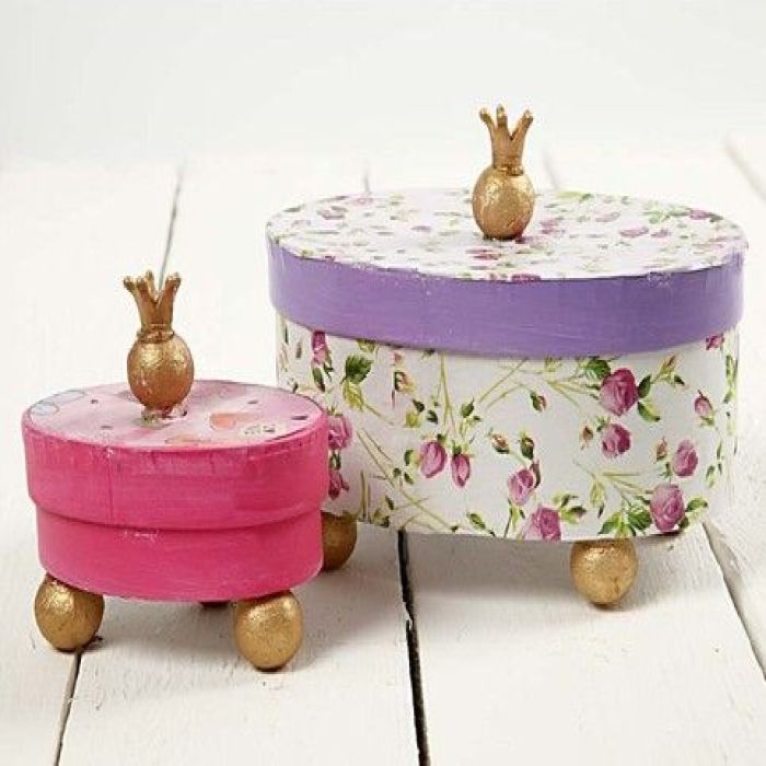 Prinsesseesker med decoupage