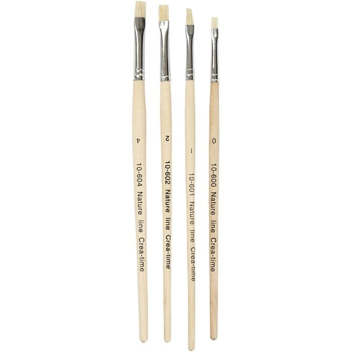 Nature Line Pensel, 00+1+2+4, L: 18,5-19 cm, B: 5-7 mm, flat, 4stk./ 1 pk.