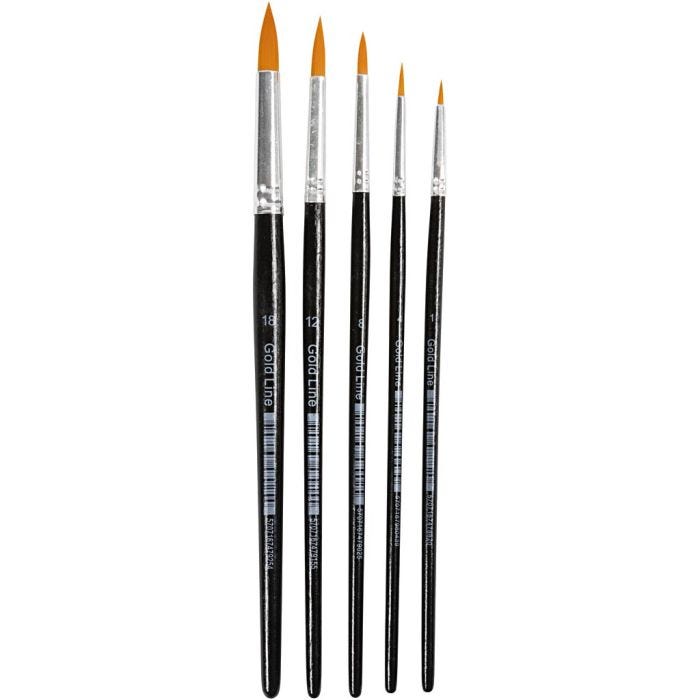 Gold Line pensler, L: 17-19 cm, B: 1-7 mm, 5 stk./ 1 pk.