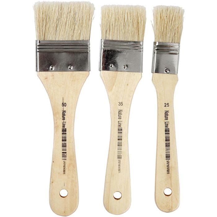 Lakkpensel, L: 19 cm, B: 25-50 mm, flat, 3stk./ 1 pk.