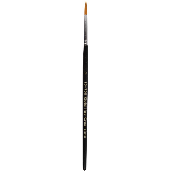 Gold Line pensler, nr. 8, L: 18,5 cm, B: 3 mm, rund, 12 stk./ 1 pk.
