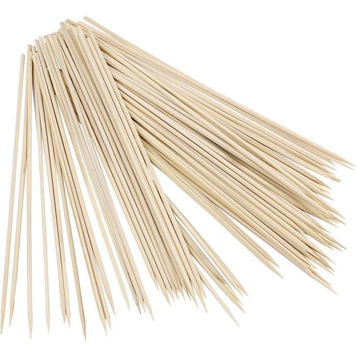 Bambuspinner, L: 25 cm, tykkelse 3 mm, 200stk./ 1 pk.