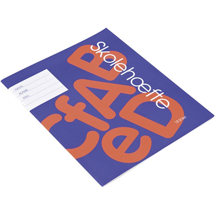 Skolehefte , 18 linjer, A5, str. 14,8x21 cm, Antall sider 64, 200 stk./ 1 pk.