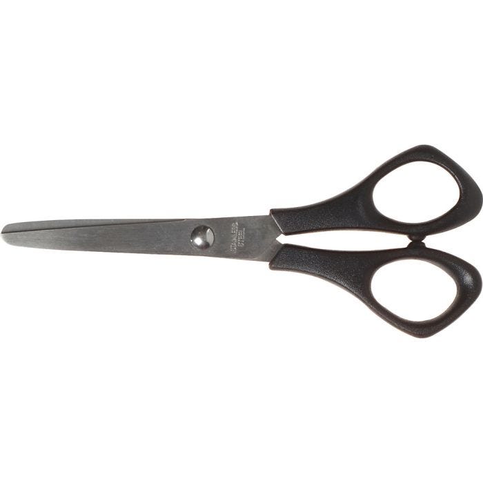 Skolesaks, L: 14 cm, rund, høyre, 1 stk.