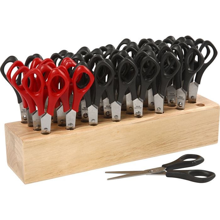 Skolesaks med Holder, L: 14 cm, rund, 1 sett