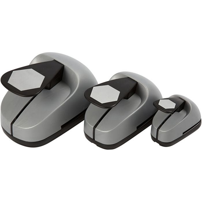 Lag-på-lag stansejernsett, sekskant, str. 25+49+75 mm, 3 stk./ 1 pk.