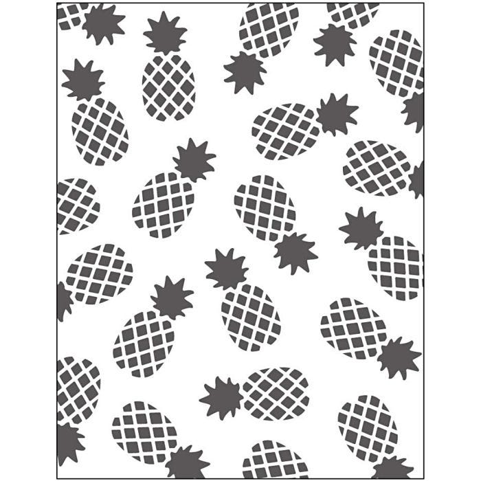 Pregesjablong, ananas, str. 11x14 cm, tykkelse 2 mm, 1 stk.