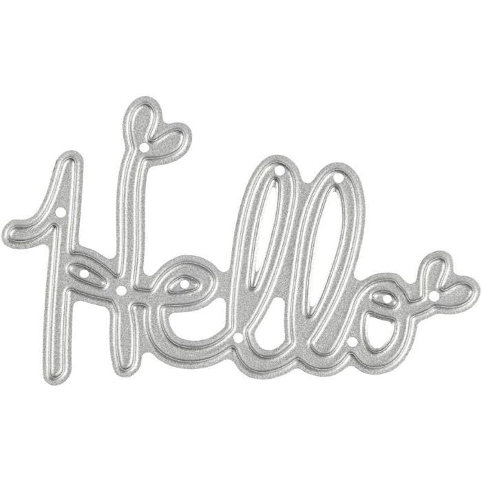 Skjæresjablong, Hello, str. 59x36 mm, 1 stk.