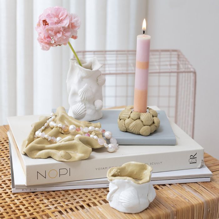 Vase, Lysholder, Lysholder og Lite fat i selvherdende leire