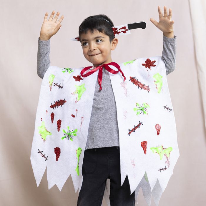 Skummelt zombiekostyme til Halloween