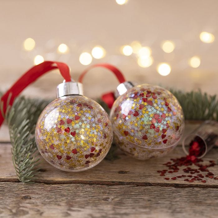 Julekuler med paljetter