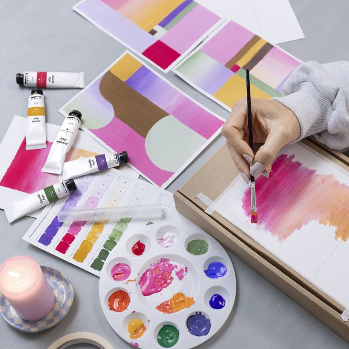 Grafiske illustrasjoner med gouachemaling