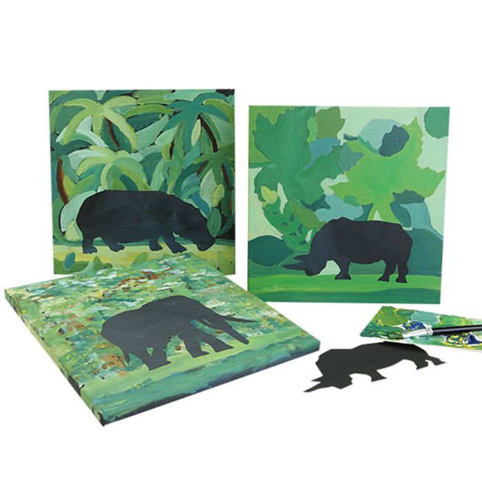 Ville dyr i jungelen - inspirert av den populære danske kunstneren Hans Scherfig