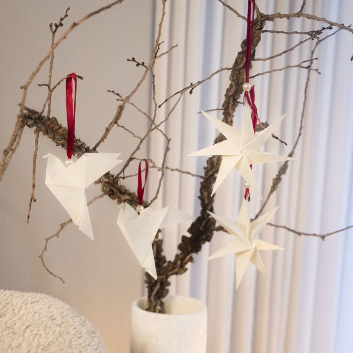 Juledekorasjoner i origami
