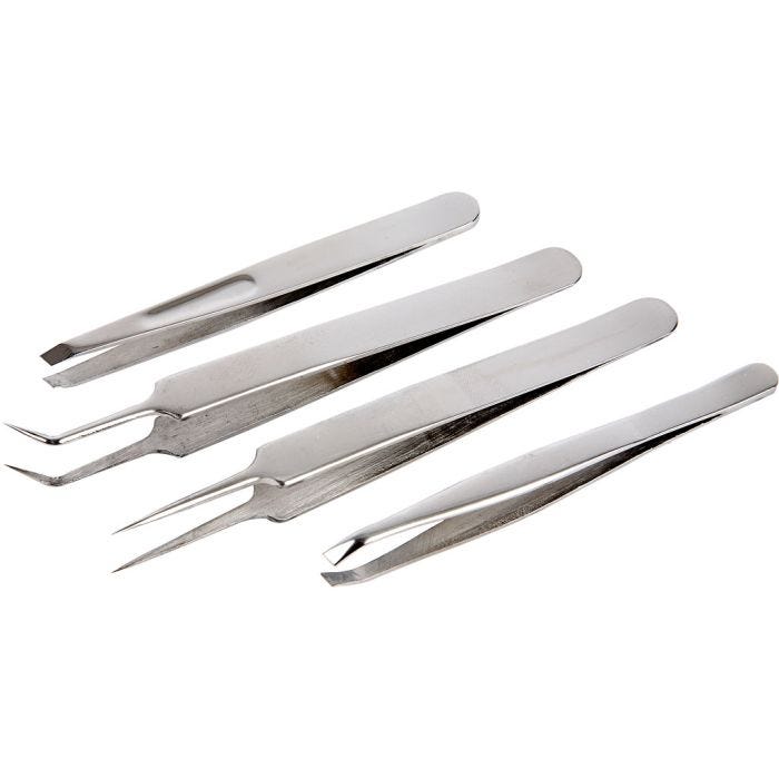 Pinsett, L: 9-12 cm, 4 stk./ 1 pk.