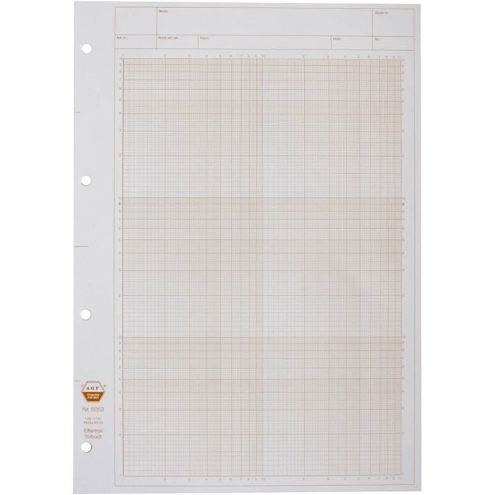 Dobbelt logaritmepapir, A4, str. 21x29,7 cm, hvit, 500 ark/ 1 pk.