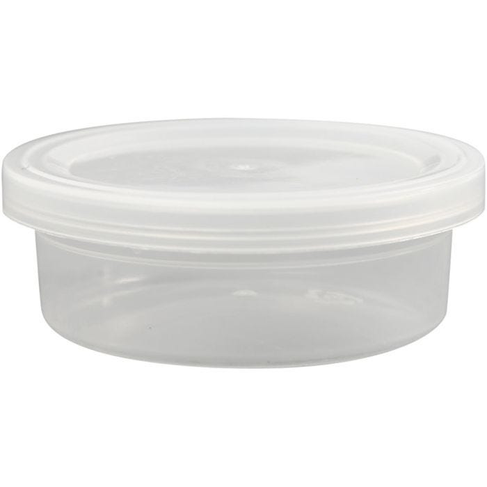 Plastboks med lokk, H: 24 mm, dia. 68 mm, 45 ml, 20 stk./ 1 pk.