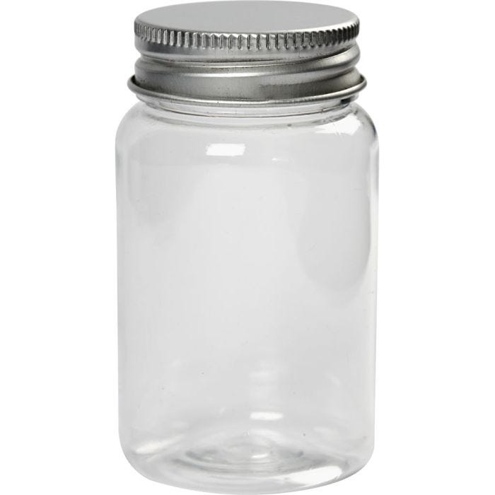 Plastboks med lokk, H: 77 mm, dia. 45 mm, 100 ml, 10 stk./ 1 pk.