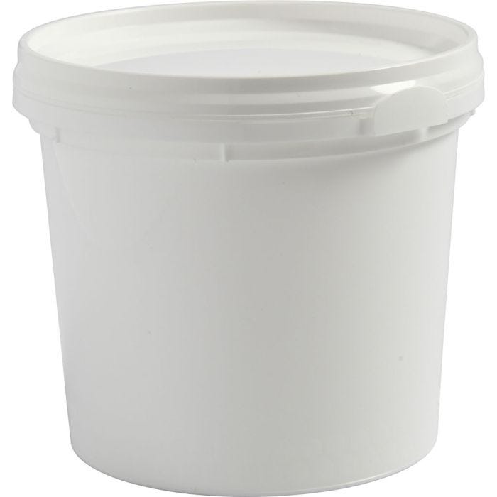 Plastbøtte med lokk, H: 9,5 cm, dia. 9,2 cm, 300 ml, 20 stk./ 1 pk.