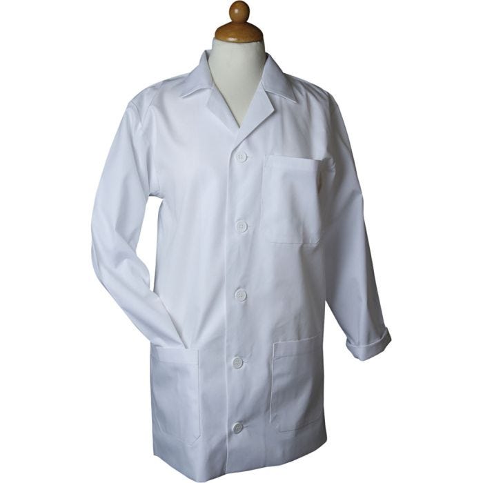 Kittel, L: 81 cm, str. medium, ermelengde: 59 cm , hvit, 1 stk.