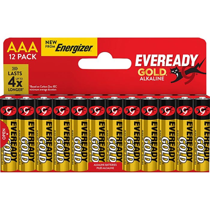 Batterier, AAA, 12 stk./ 1 stk.