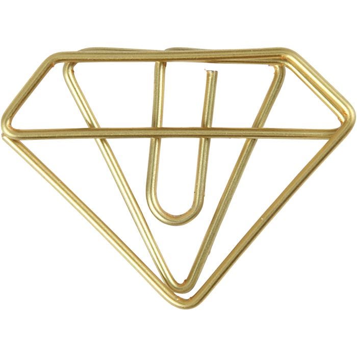 Klips, diamant, H: 25 mm, B: 35 mm, gull, 6 stk./ 1 pk.