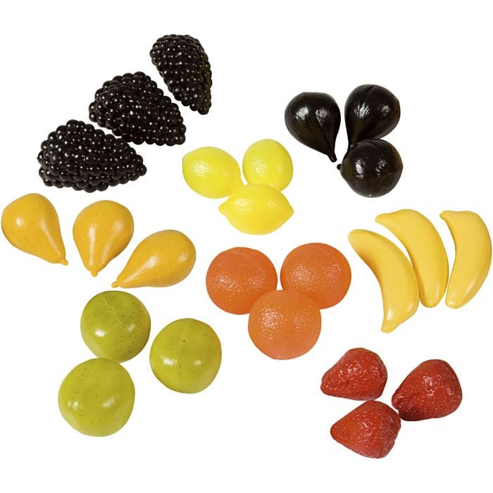 Fruktsett, L: 4,5-7 cm, 24 stk./ 1 sett