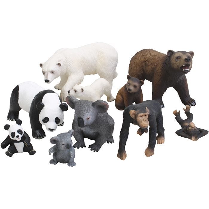 Schleich ville dyr, str. 11-17 cm, 10 stk./ 1 sett