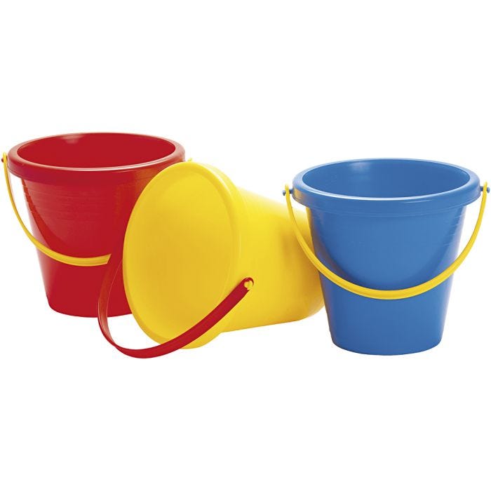 dantoy bøtter, H: 18 cm, 2 l, 10 stk./ 1 sett