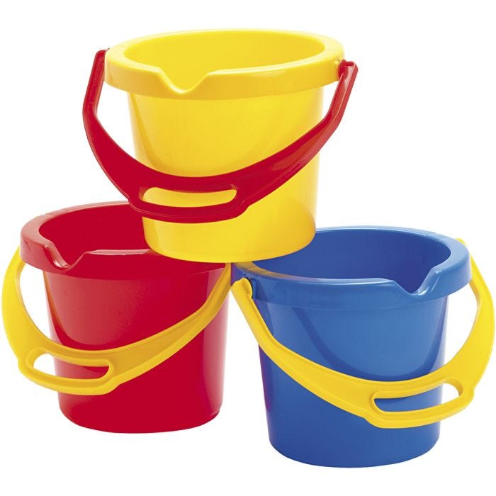 dantoy Bøtte med Sterk Hank, H: 14 cm, 1 l, Farge kan variere , 10 stk./ 1 sett