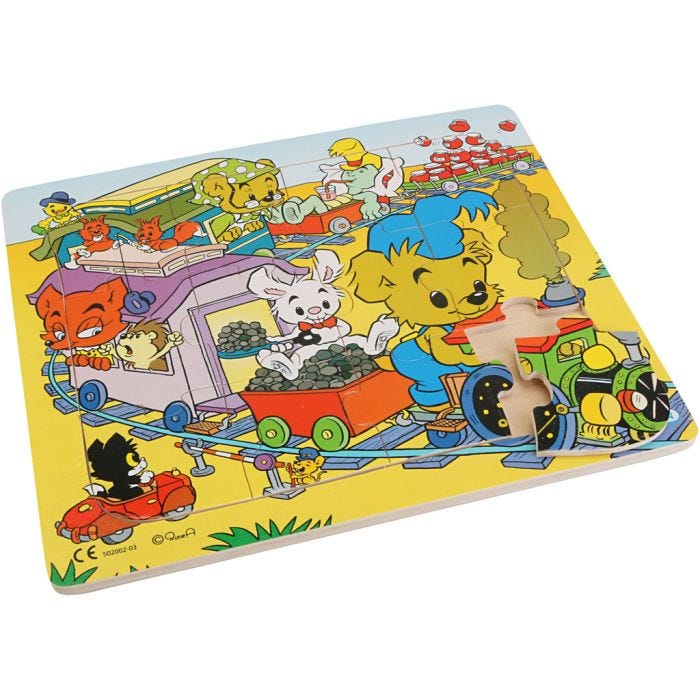 Rammepuslespill , bamse, 12 brikker, 1 stk.